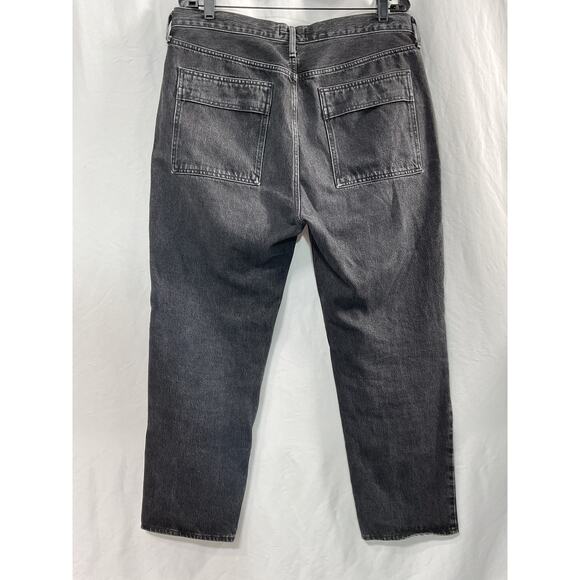 Agolde Cooper Cargo Black Cotton Denim Jean Size 31 - Picture 3 of 5